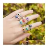 Evil Eye Finger-Band-Ringe für Frauen, Geschenk, türkisches Glück, handgewebt, Kupferdraht, offener Ring, Großhandel, Drop-Lieferung, Otaln