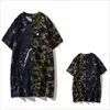 Mens T Shirt Bapes Shirt Graphic Tee Bapes Hoodie Clothes Shark T Shirts Cotton Camouflage Zip Print Camo Glow in the Dark High Street Hipster Bapesta Shirt 4785