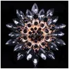 8 colores Crystal Daisy Lapel Pin Broche Broches Mujeres Hombres Diseñador Esmalte Centros de mesa de boda Decoración del partido Entrega de gota DHWVE