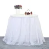 6ft White Tulle Table Skirt Rectangle Round Tables Tutu Ruffle Cloth for Wedding Bridal Shower Birthday Supplies 240112