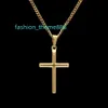 Gold Men Women Cross Pendant Necklace with 60cm Cuban link chain or gold plated box chain New fashion Hip hop necklace jewelry