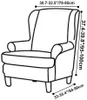 벨벳 윙백 의자 커버 시트 쿠션 커버가있는 스트레치 윙 안락 의자 덮개 Elastic Sofa Slipcovers Sullor Sofa Covers 240113
