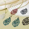 Charms 10 PCs Iron Based Alloy Filigree Stamping Pendants Flame Fire Painted For Necklace Earrings Diy Making 5cm X 2.9cm