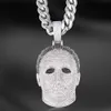 2019 Heavy Gold Out Custom Wendant Michael Myers twarz wiszący z łańcuchem kubańskim