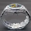 Luxus Automatische Uhr Für Männer Hip Hop Diamant Skeleton Mechanische relogio masculino Eis Aus wasserdicht Mann Uhren Drop 240112