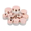 Packing Bottles Wholesale Frosted Glass Cream Jar Clear Cosmetic Bottle Lotion Lip Balm Container With Rose Gold Lid 5G 10G 30G 50G 10 Dh0Iv