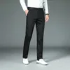 Högkvalitativ lyxig rak affärsdräkt Pants Men Bamboo Fiber Designer Autumn Winter Elegant Casual Long Formal Trouser Male 240112