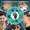 Kensen 5 In 1 Electric Shaver 7D Floating Cutter Head Rechargeable Kit For Men IPX6 Waterproof Beard Trimmer head shavers 240112