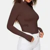 Women's T-Shirt 2022 Turtlene Bottoming Shirt Autumn and Winter Women's New Style Solid Color Brushed Long-sleeved T-shirt Basic Slim Y2k Topyolq