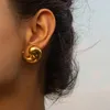 Boucles d'oreilles en acier inoxydable exagérée goutte d'eau larme Punk imperméable épais poli empilé dôme cerceaux Huggie oreille bijoux