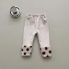 Hosen Winter Baby Mädchen Fleece Leggings Baumwolle Infant Warme Kleidung Plus Samt Dicke Casual Hosen Kinder Dot Splice