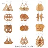 Dangle Earrings X7YA 12 Pairs Trendy Ethnic Style Wood African Wooden Drop Hollow Out Decor For Party