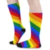 Damen-Socken, LGBT-Regenbogen, Gay-Pride-Flagge, Streifen, lässige Strümpfe, atmungsaktiv, Outdoor, Herbst, individuell, rutschfest