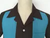 Men's Casual Shirts Candow Look Men Vintage Bowling Two Tone Ash Gray&aquamarince