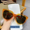 Sunglasses Fashion Cat Eye Woman Brand Designer Shades Retro Mirror Sun Glasses Female Clear Lens Vintage Gafas De Sol 2024