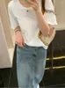 女性用Tシャツ夏のソリッドカラースリムTシャツIカジュアルウーマングレーアプリコットパープルレッドホワイトOネックシックトップ