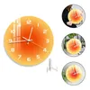 Horloges murales en trois dimensions dégradé coucher de soleil Table suspendue horloge acrylique à double usage ronde ornements de bureau décor de bureau