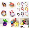 Charm Bracelets 24 Grids Colorf Bands Set Candy Color Bracelet Making Kit Diy Rubber Band Woven Girls Craft Toys Drop Delivery Dhn1C