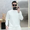 2023 TShirt for Men ONeck Tee Sweatshirt Autumn Winter Light Luxury Casual Jacquard Men's Fashion Highend Base Top T shirts 240112