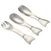 Flatware Sets Short Handle Spoon Dessert Scoops Teaspoon Bar Cafe Cutlery