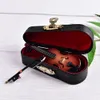 Mini violon avec Support, Collection d'instruments de musique miniatures en bois, ornements décoratifs, jouets 240112