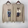 Designer Polo invernale da donna Laurens Bear maglione Cartoon Pullover moda casual maglia con cappuccio 2024 nuove maniche lunghe ricamate girocollo camicie QV9G
