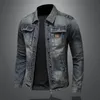 Heren Retro Klassieke Denim Jas Herfst Straat Trend Knap Rijden Winddicht Herenkleding High Street Casual Revers Jas 240112