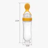 Nya babyflaskor# pressa utfodring av flaskor Silikon Nyfödd baby Träning Ris spannmål Matsked tillägg matare Säker användbar bordsvaror för barn