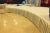 White pleated table skirt wedding backdrop curtains for clothes cover stage skirting event party 240112