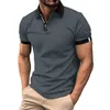 メンズカジュアルシャツの夏の印刷された襟のボタンアップビッグマンのための背の高い男性バルクプレーンTメンズコットン