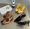 Hohe Qualität Frühling Dünne Fersen Spitz Schnalle Frauen Pumpen Sandalen Bankett Prom Pantoletten Schuhe