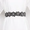 Belts Women's Runway Fashion Shiny Crytal Beaded Elastic Cummerbunds Female Dress Corsets Waistband Decoration Wide Belt TB1294