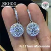 NKHOG-pendientes de gota de 10CT para mujer, aretes grandes de plata 925 con diamantes, regalos, joyería fina, prueba de paso, 240112