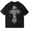 T-shirts pour hommes Harajuku Streetwear Hip Hop Tattoo Chicano Front Fross T-shirt à manches courtes Personnalité Gangster West Coastephemeralew