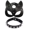 Porn Fetish Head Mask Whip Bdsm Bondage Ograniczenia Pu skóra kot Halloweenowa maska ​​RPAPLE SEX TOBE FOR Men Women Cosplay Games