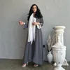 Ubranie etniczne Elegancka muzułmańska abaya dla kobiet plisowana Abayas Saudyjska arabska guzika dzielona rękaw maxi vestidos maroko kaftan długa szata 2024