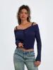 Chandails pour femmes Femmes Automne Tricoté Top Casual Couleur Solide À Manches Longues Col Pliant Spaghetti Sangle Tops Avant Boutonné Chemisier