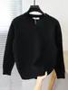 Men's Sweaters Knitted For Men Plain Man Clothes Black Pullovers Solid Color V Neck Sweat-shirt Loose Fit In Y2k Vintage Classic X