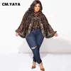 CMYAYA Женская шифоновая шифоновая блузка с длинными рукавами и длинными рукавами с длинным рукавом и длинными рукавами, CMYAYA, с цветочным принтом и высоким разрезом спереди 240112