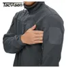 TACVASEN Winter Tactical Fleece Jacket Mens Zipper Pockets Jacket Thermal Warm Security Full Zip Fishing Work Coats Outwear Tops 240112