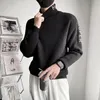Männer Kleidung Hoher Kragen Gestrickte Pullover für Männer Pullover Rollkragen Weißer Buchstabe Golf in Verkauf von Produkten Warm S 240112