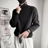 Man Kleding Hoge Kraag Gebreide Truien voor Mannen Truien Coltrui Witte Letter Golf in Verkopende Producten Warm S 240112