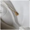 Colliers pendentif Colliers pendentif Yun Ruo ne se décolore pas Vintage plaqué or solide collier goutte d'eau mode titane acier inoxydable Je Dhzjs