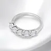 Smyoue White Gold D Color Pierścień 4 mm dla kobiet 15ct Stone Match Diamond Wedding Pround Bride S925 Srebrny Gra 240112