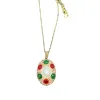 Naturalny barokowy naszyjnik z perłową perłową modną mody zielony czeski biżuteria dhinestone dla kobiet