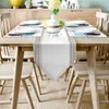 Abstracte geometrische bruine strepen tafelloper kerstversiering voor huisdecoratie 240112
