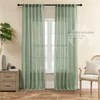 LISM Linen Sheer Curtain Thiken Fabric Sliding Door Putih Curtain Lining Window Screening Long Curtain with Eye 240113