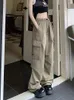 Pantalon Femme JMPRS Américain Hip Hop Femmes Streetwear Cargo Taille Haute Harajuku Lâche Pantalon Occasionnel Poches De Mode Femelle Y2K