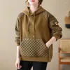 Kvinnors hoodies slätt toppar bruna tröjor för kvinnor huva matchande kvinnliga kläder i xxl trend designer tjock kpop casual m e