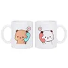 Canecas Panda Urso Bubu Dudu Café Leite Copos e Thermo para transportar caneca Cerâmica Cerâmica Drinkware